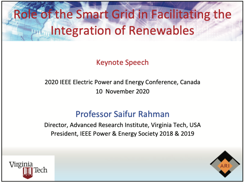   Role of the Smart Grid in Facilitating the Integration of Renewables