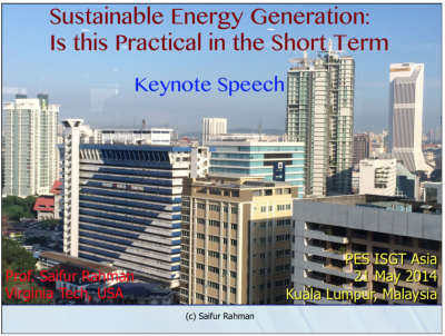 Sustainable Energy Generation: Is this Practical in the Short Term